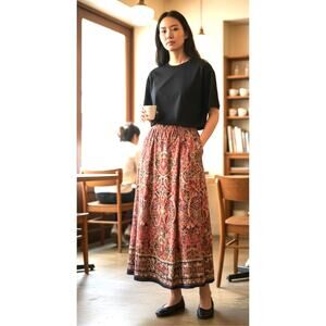 Vintage Pendleton Maxi Skirt Paisley Red Green Side Zip Western Boho Womens 14